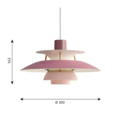 PH 5 MINI pendel, hues of rose 30cm
