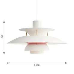 PH 5 pendel, modern white 50cm