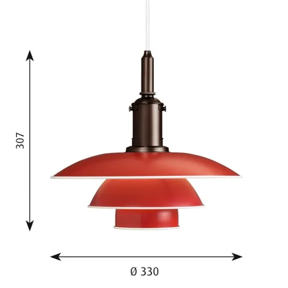 PH 3½-3 pendel, röd 33cm