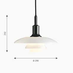 PH 3/2 pendel, svart/opal 29cm