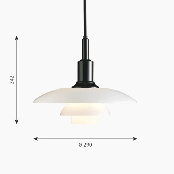 PH 3/2 pendel, svart/opal 29cm