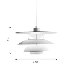 PH 5-4½ pendel, vit 46,6cm