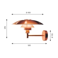 PH vägglampa, koppar