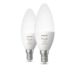 Philips Hue White & Color 2-pack E14 kronljus 4W