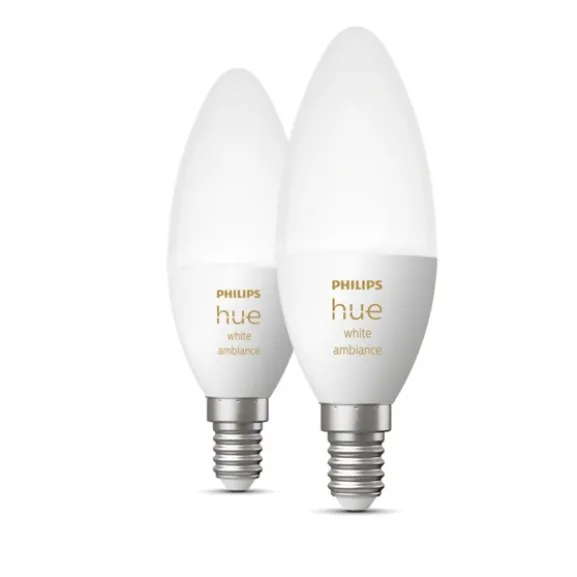 Philips Hue White Ambiance 2-pack E14 kronljus 4W