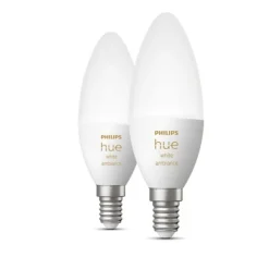Philips Hue White Ambiance 2-pack E14 kronljus 4W