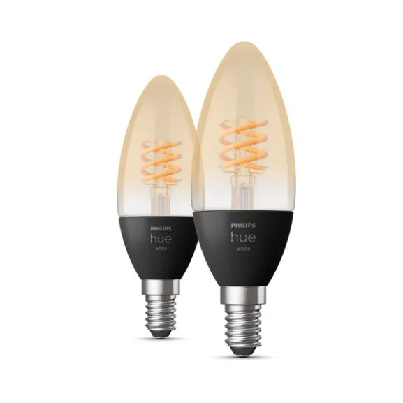 Philips Hue White 2-pack E14 filamentlampa Kronljus 4.5W
