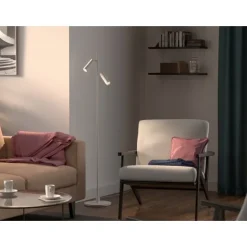 Pipeline golvlampa mattvit dubbel GU10 MR11