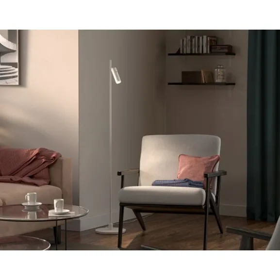 Pipeline golvlampa mattvit enkel GU10 MR11
