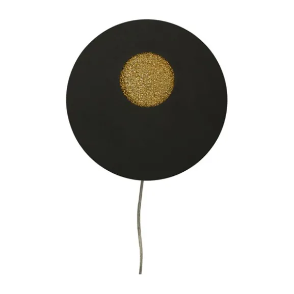 PLANET vägglampa, svart/guld