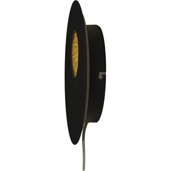 PLANET vägglampa, svart/guld
