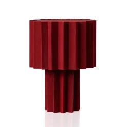 PlisséBordslampa Röd textil