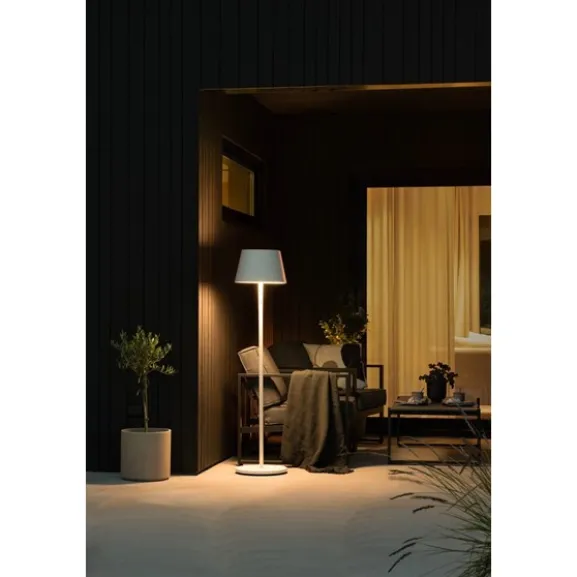 Pomezia golvlampa RGB, vit