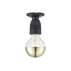 Porslin vägg-/loftlampa, svart