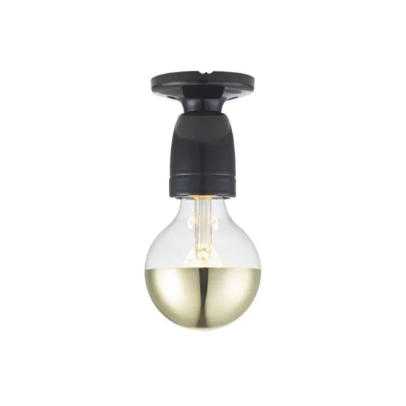 Porslin vägg-/loftlampa, svart