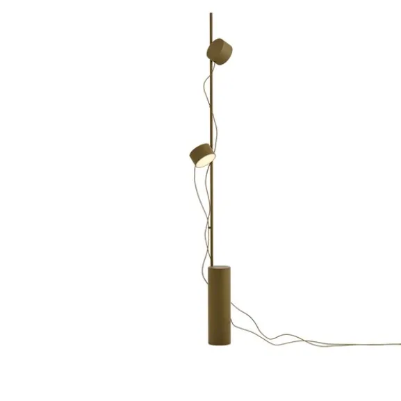 Post golvlampa, brungrön