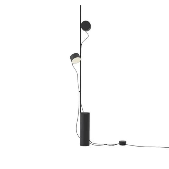 Post golvlampa, svart