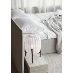 Prisma bordslampa, ask/vit linne 42cm