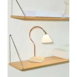 Question Bärbar bordslampa - Koppar Antik Mässing Opalglas