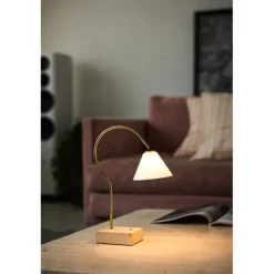 Question Bärbar Bordslampa - Antik Mässing Opal Glas