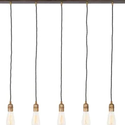 Raad 5 taklampa, råmässing 93cm