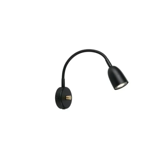 Radiell vägglampa flex svart str.