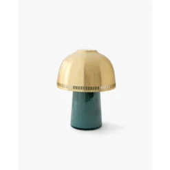 Raku Portabel bordslampa SH8, Blågrön/mässing