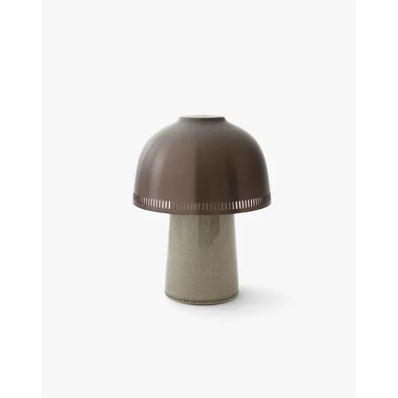 Raku Portabel bordslampa SH8, Beigegrå/brons