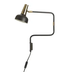 Ray vägglampa, svart/mässing 57cm