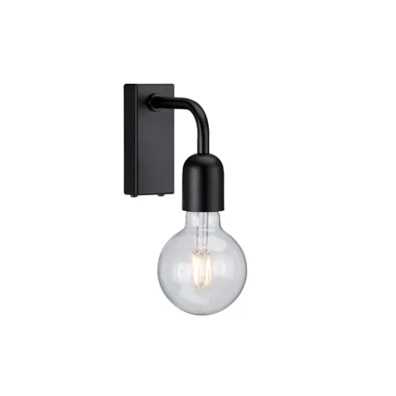 Regal vägglampa 1 IP44 flat svart