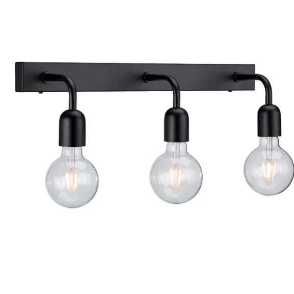 Regal vägglampa 3 IP44 flat svart