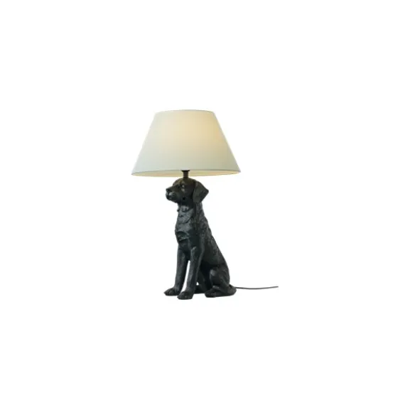 Retriver Bordslampa, Svart/Naturvit