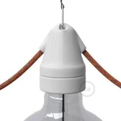 Retro Lamphållare E27 i porslin med dubbel ingång