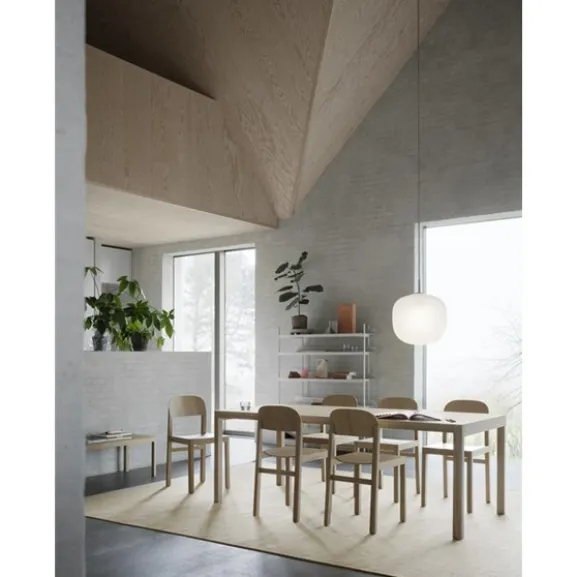Rime pendel, grå/opal 37cm