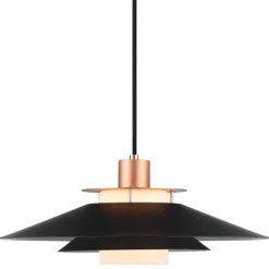 RIVOLI Taklampa Ø40 svart-koppar
