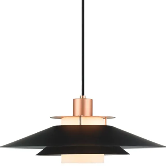 RIVOLI Taklampa Ø40 svart-koppar