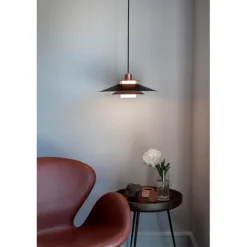 RIVOLI Taklampa Ø40 svart-koppar