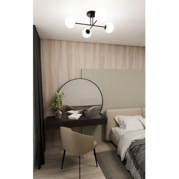 ROMA 4 Taklampa, Svart/Vit