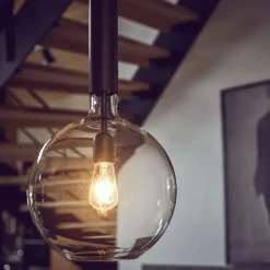 Rosdala XL taklampa, råmässing/rökfärgat glas 40cm