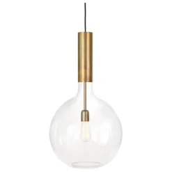 Rosdala XL taklampa, råmässing/klarglas 40cm