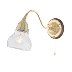 Runeberg Vägglampa, förnicklad mässing/brun