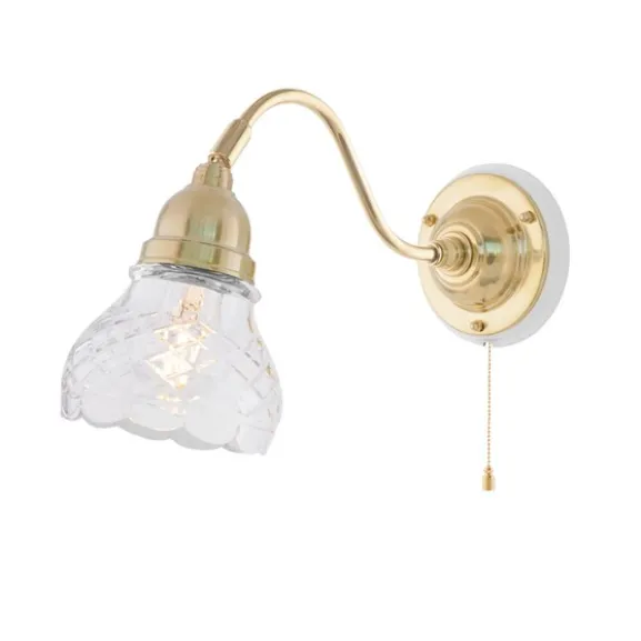 Runeberg Vägglampa, mässing/vit