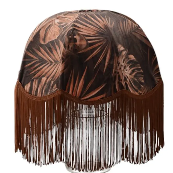 Rustic Jungle Lampskärm med rostfärgad frans 50 cm