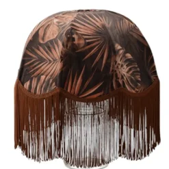 Rustic Jungle Lampskärm med rostfärgad frans 35 cm