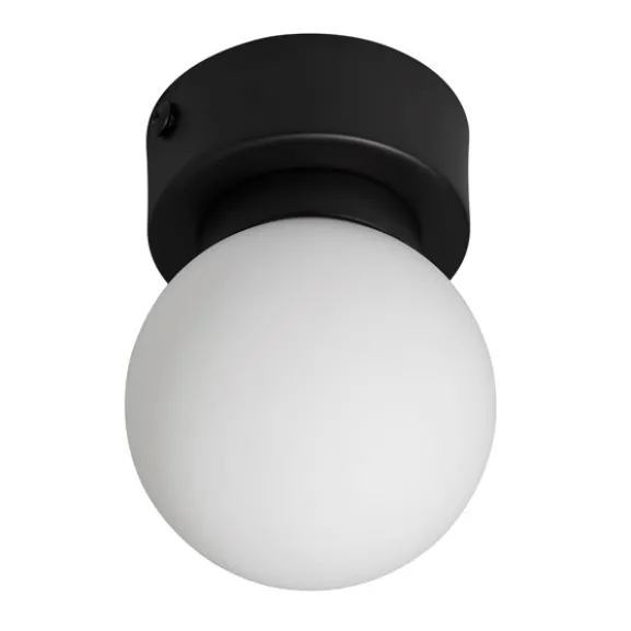 Sandhamn tak-/vägglampa, svart/opal