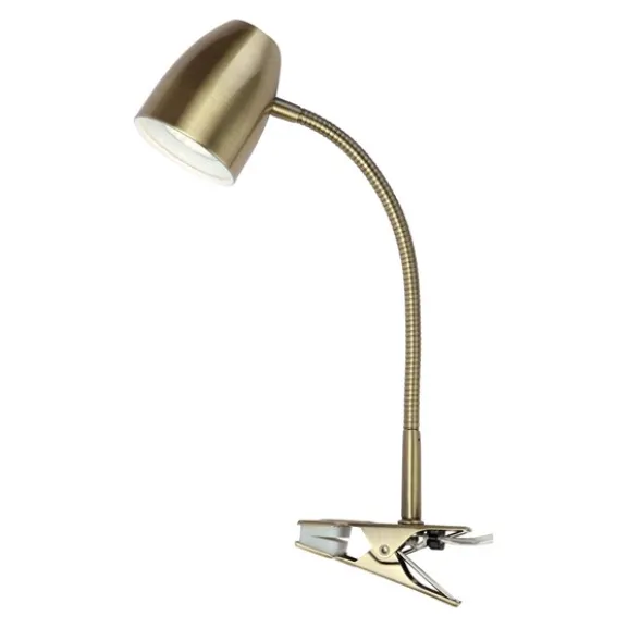 SANDNES klämlampa, antik mässing