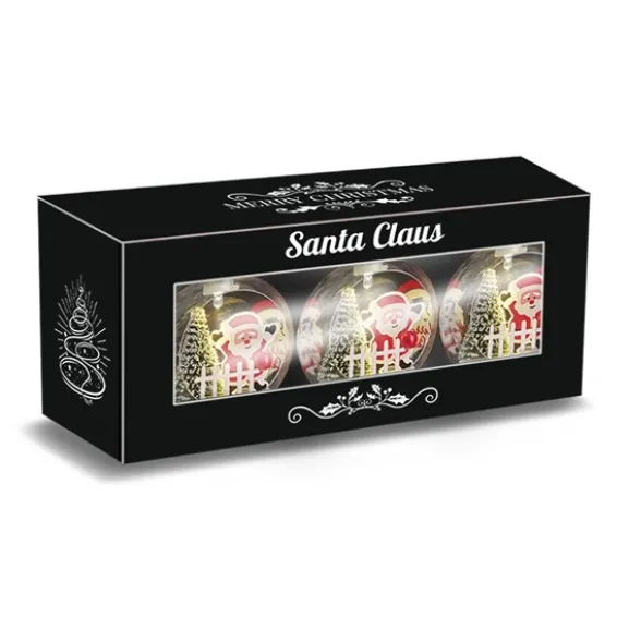 SANTA CLAUS julkulor 3-pack LED