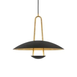 Satellit taklampa, mattsvart/råmässing 55cm