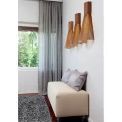 Secto vägglampa, valnöt 60cm