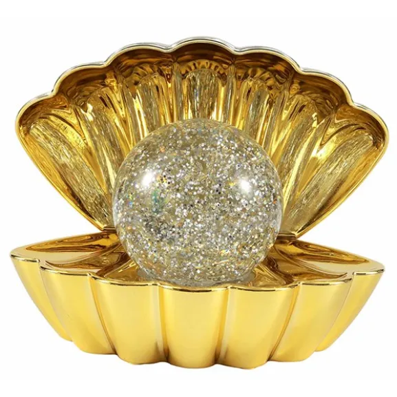 Shell Glitter bordslampa, guld
